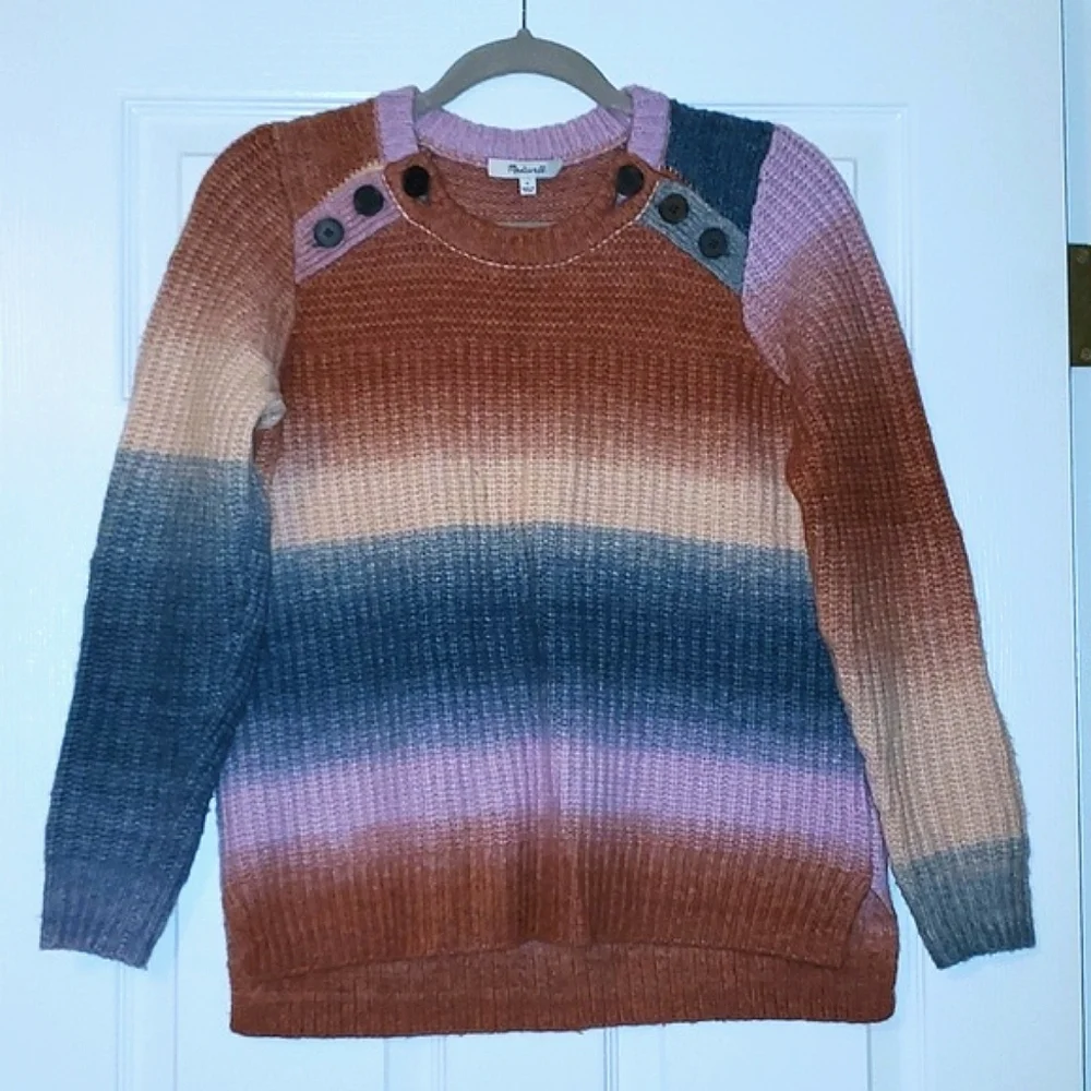 Madewell Space-Dyed Button-Shoulder Pullover Sweater Size Small - Picture 10 of 10